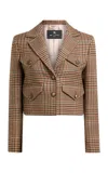 Etro Cropped Wool Jacket In Neutral