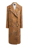 Etro Printed Double-breasted Coat In Neutral