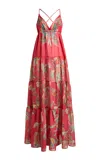 Etro Printed Cross-back Maxi Dress In Pink