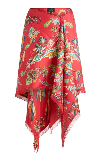 Etro Patterned Cover-up Mini Skirt In Red