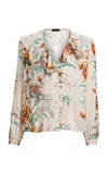 Etro Ruffled Printed Blouse In White