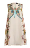 Etro Patterned Silk Mini Dress In White