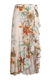 Etro Printed Ruffled Maxi Skirt In White