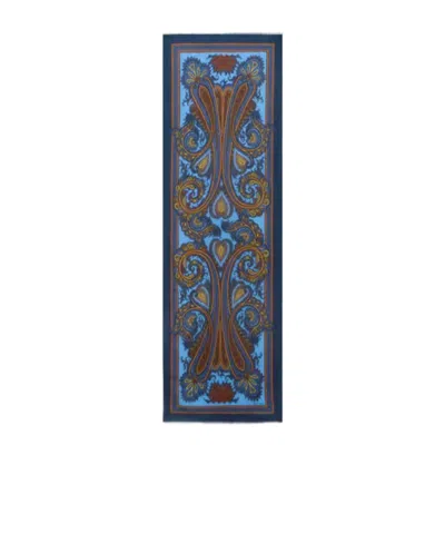 Etro Modal And Cashmere Scarf With Paisley Motif In Multi