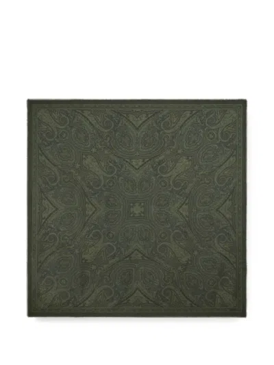 Etro Modal-and-cashmere Shawl With Symmetrical Motif In Green