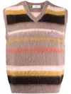 Etro Striped Mohair-blend Vest In Brown