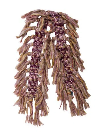 Pre-owned Etro Mohair Striped Scarf W/ Tags In Purple