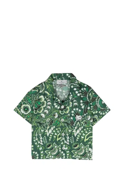 Etro Kids' Monochrome Paisley Shirt In Green