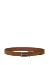 Etro Monogram-buckle Belt In Brown