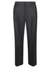 Etro Patterned-jacquard Wool Trousers In Black
