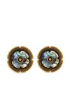 Etro Golden Earrings With Mother-of-pearl Flower In Gold