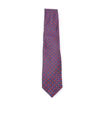 Etro Motif Jacquard Tie In Blue