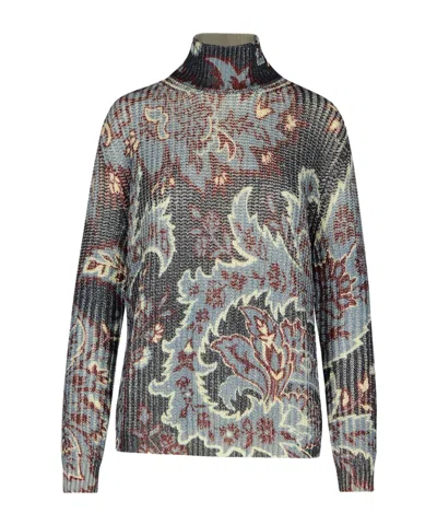 ETRO ETRO MOTIF PRINTED HIGH NECK JUMPER