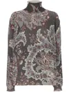 ETRO ETRO PAISLEY PRINTED TURTLENECK JUMPER