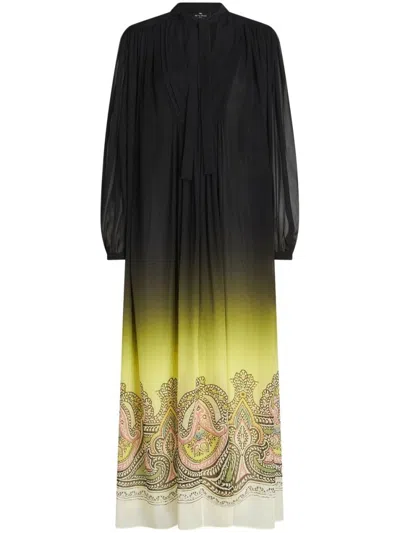 ETRO MULIT COLOR PRINTED SILK DRESS