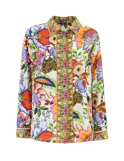 Etro Multi-colored Silk Blouse With Classic Collar