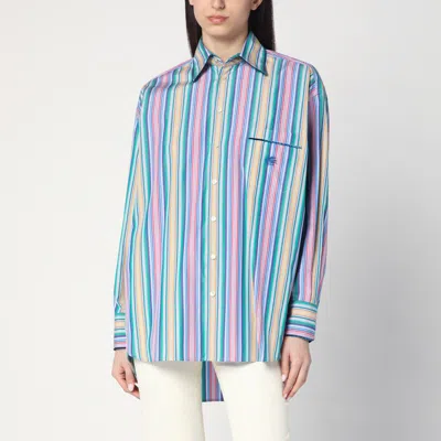Etro Multi-coloured Striped Cotton Shirt Women In Multicolor