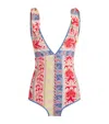 Etro Printed Tie-shoulder One-piece Swimsuit In Multi