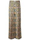 Etro Wide-leg Trousers With Floral-geometry Pattern In Brown
