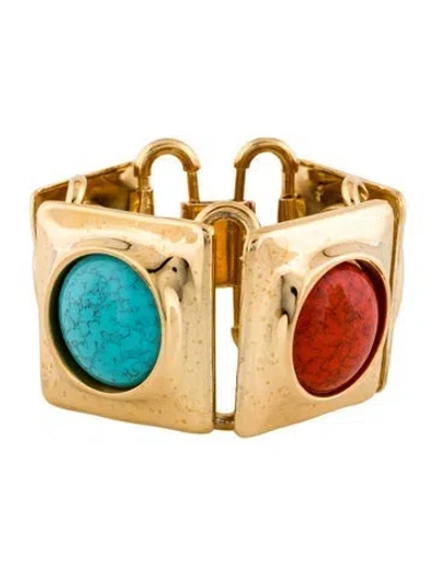 Pre-owned Etro Multi Stone Link Bracelet, 7.5"