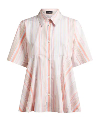 ETRO MULTI-STRIPE SHIRT WITH FLARED HEM