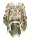 Etro Multicolor Cape With All-over Paisley Print In Silk Woman In Multicolor