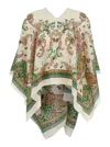 Etro Multicolor Cape With All-over Paisley Print In Silk Woman In Multicolor