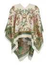 Etro Multicolor Cape With All-over Paisley Print In Silk Woman In Multicolor