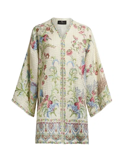 Etro Multicolor Cotton Blend Kimono