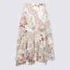 Etro Asymmetric Floral-print Cotton-poplin Midi Skirt