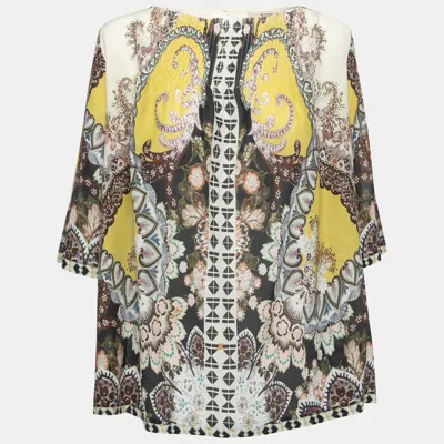 Pre-owned Etro Multicolor Cotton Oversized Blouse M