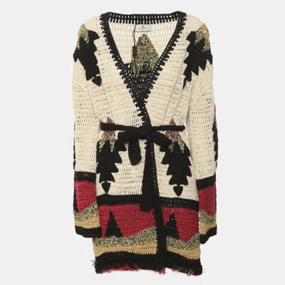 Pre-owned Etro Multicolor Crochet Fringe Cardigan S