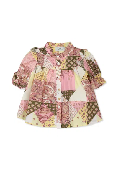 Etro Multicolor Dress For Baby Girl With Paisley Patchwork Print
