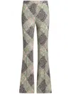 Etro Flared Printed Cady Trousers In Multicolor