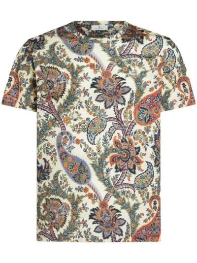 Etro Floral Paisley T-shirt In Multicolor