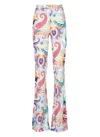 Etro Multicolor Floral Pattern Viscose Pants In Grey