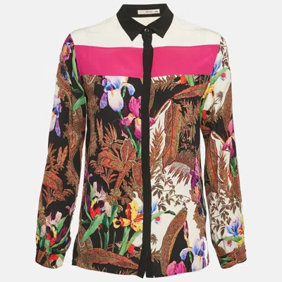 Pre-owned Etro Multicolor Floral Print Silk Long Sleeve Shirt S