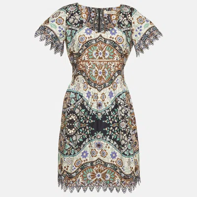 Pre-owned Etro Multicolor Floral Printed Cotton Midi Dress M