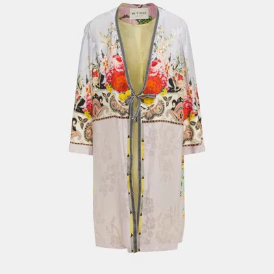 Pre-owned Etro Multicolor Floral Satin Jacket It 42