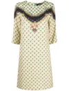 Etro Mix-print Shift Dress In Maroon