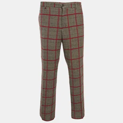 Pre-owned Etro Multicolor Glen Plaid Wool Blend Straight Fit Trousers Xxl