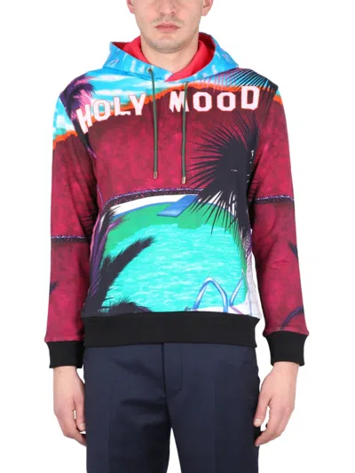 Etro Multicolor Graphic Hood Sweatshirts In Black