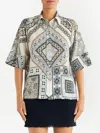 ETRO MULTICOLOR GRAPHIC-PRINT SHORT-SLEEVE SHIRT FOR WOMEN (SS23)