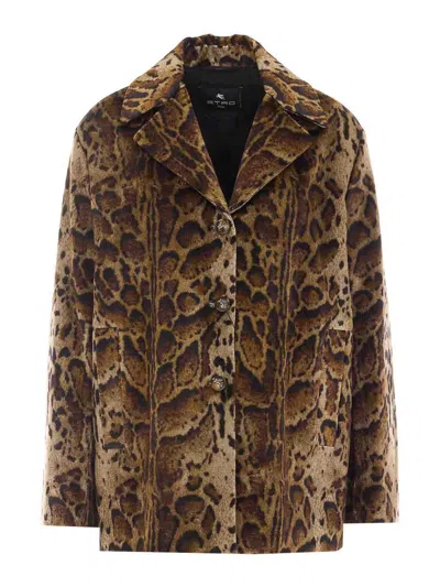 Etro Multicolor Jacket In Brown