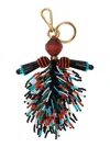 Etro Multicolor Keyring With Beaded Tassel In Glass And Fabric Woman In Multi