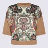 Etro Paisley Silk-inset Wool Knit Top In Red
