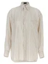 Etro Multicolor Logo Embroidery Striped Shirt In Multicolor