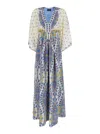 Etro Multicolor Long Dress With V Neck And All-over Paisley Print In Silk Woman In Multicolor