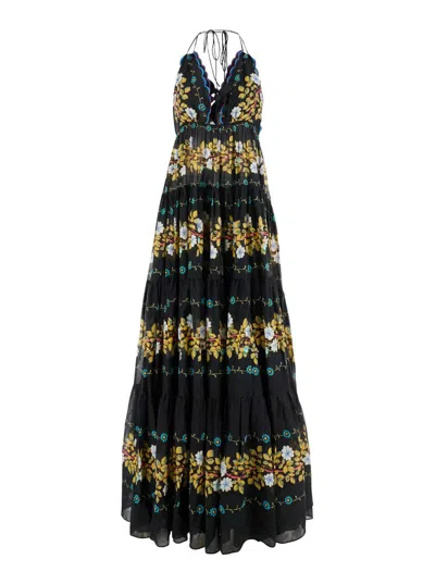 ETRO MULTICOLOR MAXI DRESS WITH FLORAL PRINT IN COTTON WOMAN