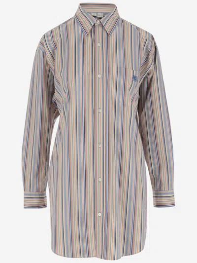 ETRO MULTICOLOR MULTI COLOR VERTICAL STRIPE SHIRT